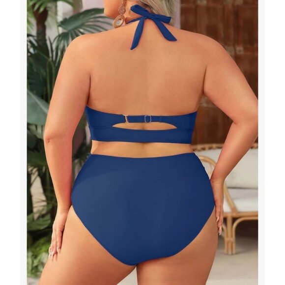 Tempt Me Womens Plus Size 22W Bikini High Waisted Mesh Bathing Suit Beach Pool - Picture 2 of 10